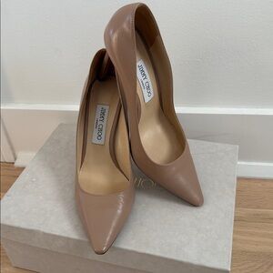 Jimmy Choo Nude Leather Heels Romy 100 size39